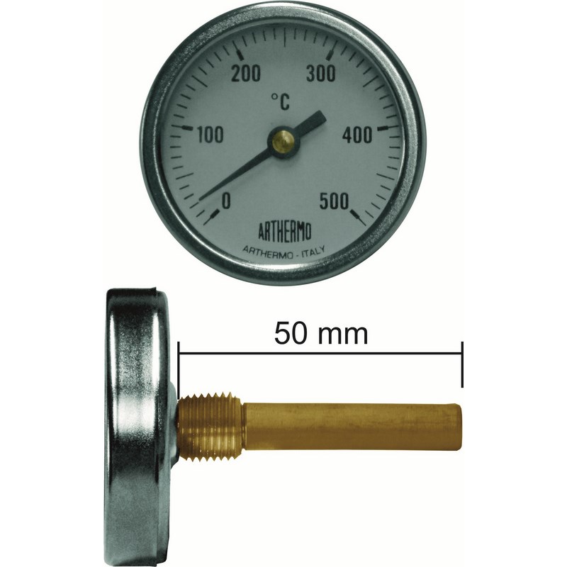 ΘΕΡΜΟΜΕΤΡΟ Φ50 500οC 5cm ΠΟΥΡΟ ΜΕ ΒΙΔΑ